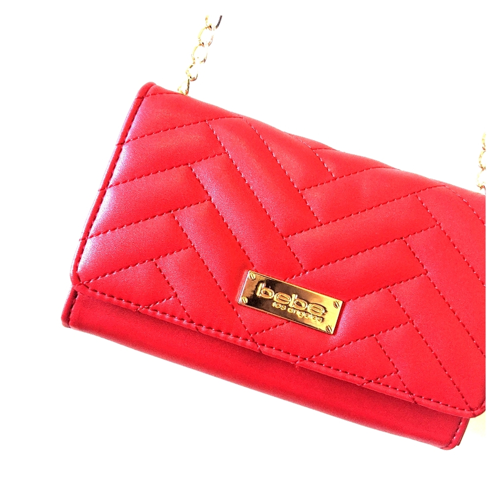 BEBE Red crossbody purse wallet